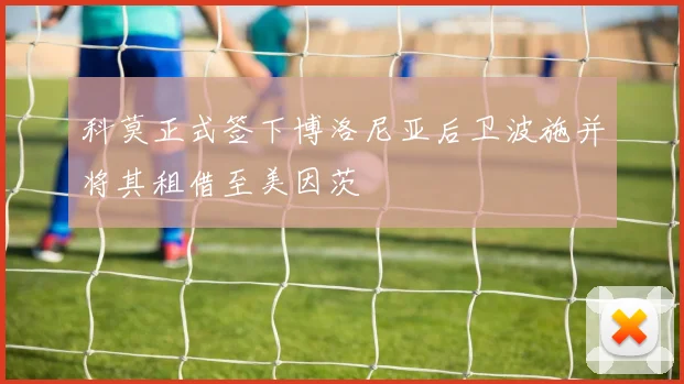 科莫正式签下博洛尼亚后卫波施并将其租借至美因茨